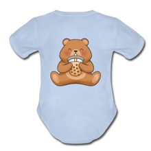 Load image into Gallery viewer, Bubble Bee / Teddy Bear Organic Baby Bodysuit - sky

