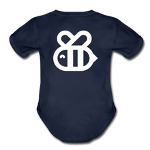 Load image into Gallery viewer, ASMR &amp; Chill Organic Baby Bodysuit with Logo - dark navy
