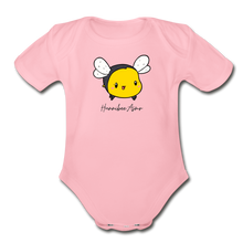 Load image into Gallery viewer, Bubble Bee / Teddy Bear Organic Baby Bodysuit - light pink
