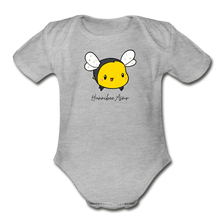 Load image into Gallery viewer, Bubble Bee / Teddy Bear Organic Baby Bodysuit - heather gray
