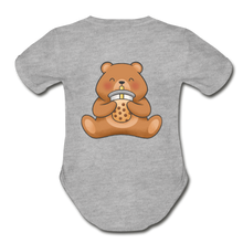 Load image into Gallery viewer, Bubble Bee / Teddy Bear Organic Baby Bodysuit - heather gray
