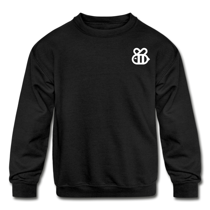 HunniBee Logo Kids' Crewneck Sweatshirt (Black) - black