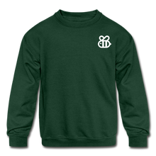 Load image into Gallery viewer, HunniBee Logo Kids&#39; Crewneck Sweatshirt (Green) - forest green

