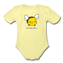 Load image into Gallery viewer, Bubble Bee / Teddy Bear Organic Baby Bodysuit - washed yellow
