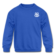 Load image into Gallery viewer, HunniBee Logo Kids&#39; Crewneck Sweatshirt (Blue) - royal blue
