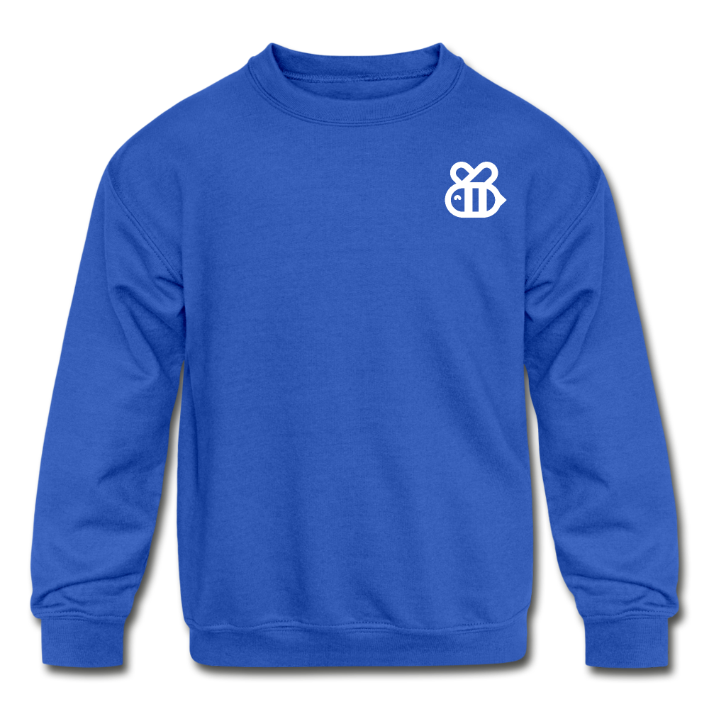 HunniBee Logo Kids' Crewneck Sweatshirt (Blue) - royal blue